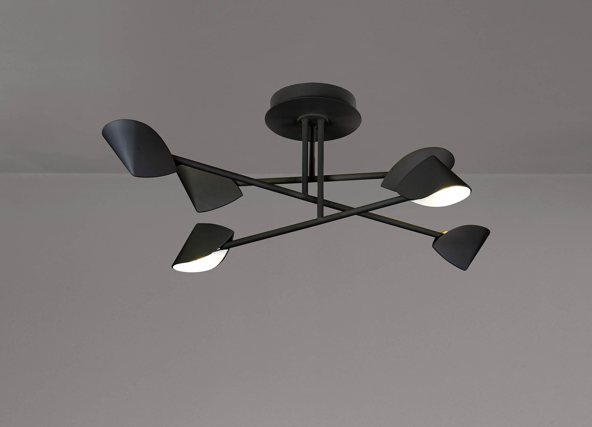 Capuccina Black Ceiling Lights Mantra Semi Flush Fittings